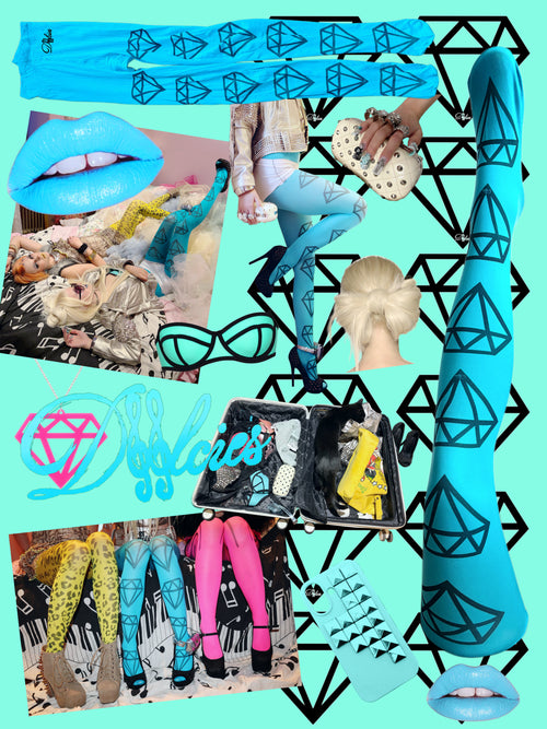 blue tights with diamonds 40 den