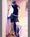 white tights with houndstooth 40 den
