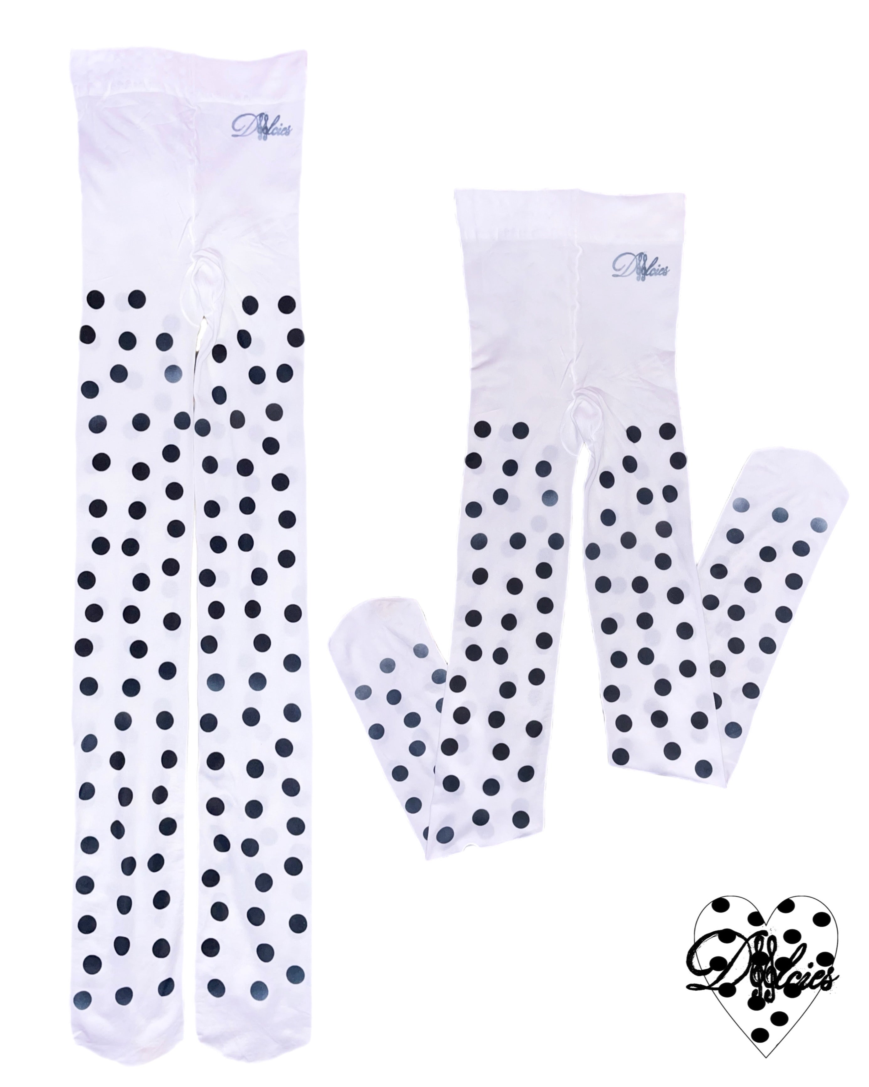 rajstopy w kropki '37 polka dots and moonbeams'  40 den białe