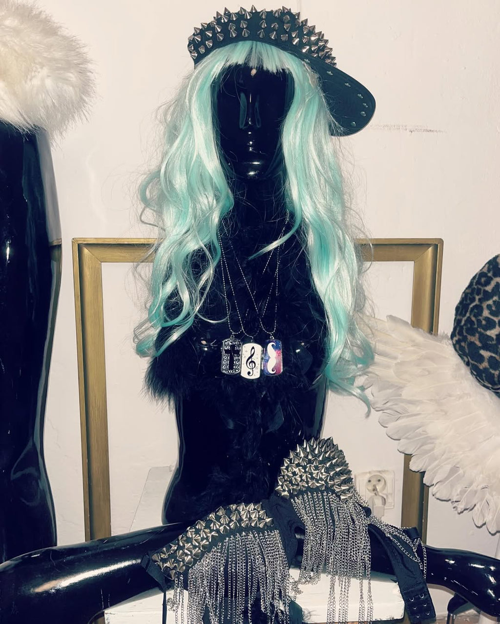 forever young necklace music note/cross/moustache