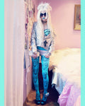 blue tights with diamonds 40 den